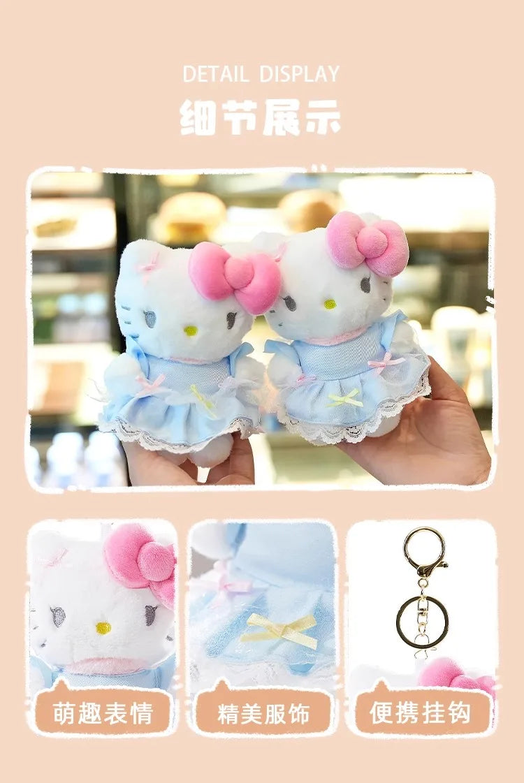 Genuine Sanrio Hello Kitty Cute Girl Keychain Car School bag Pendant Kids Plush Toys Keyring Plushier Birthday Christmas Gift