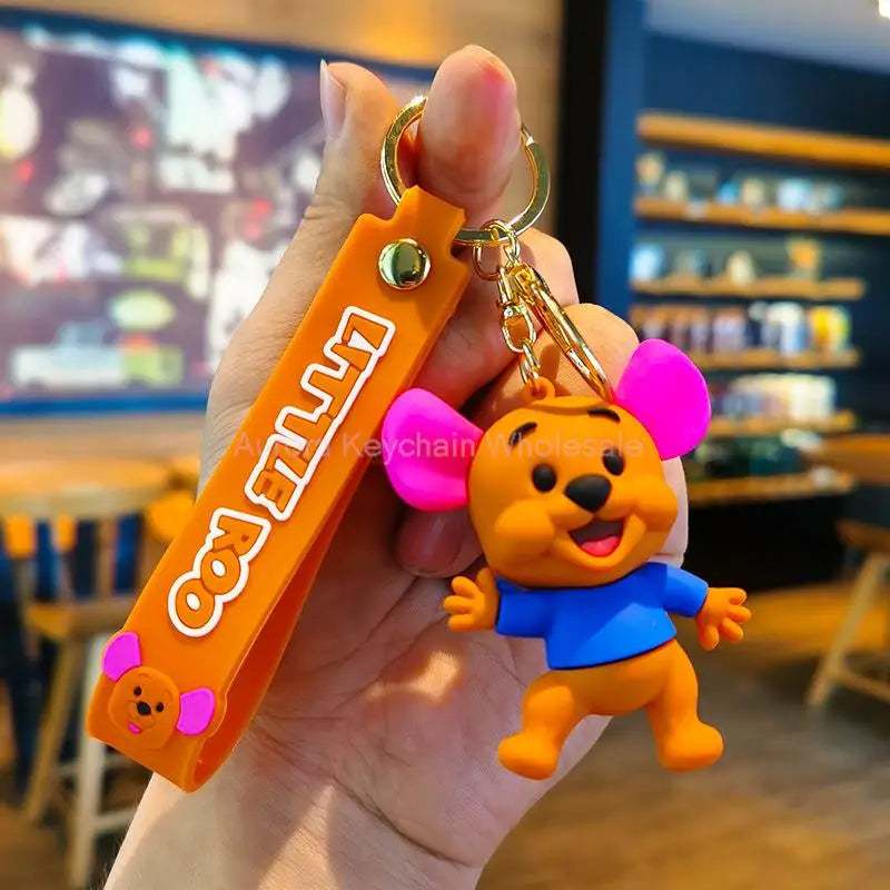 Anime Disney Keychain Mickey Mouse Minnie Lilo & Stitch Keyring Ornament Cartoon kawaii Key Chain Car Pendant Kids Toys Gift