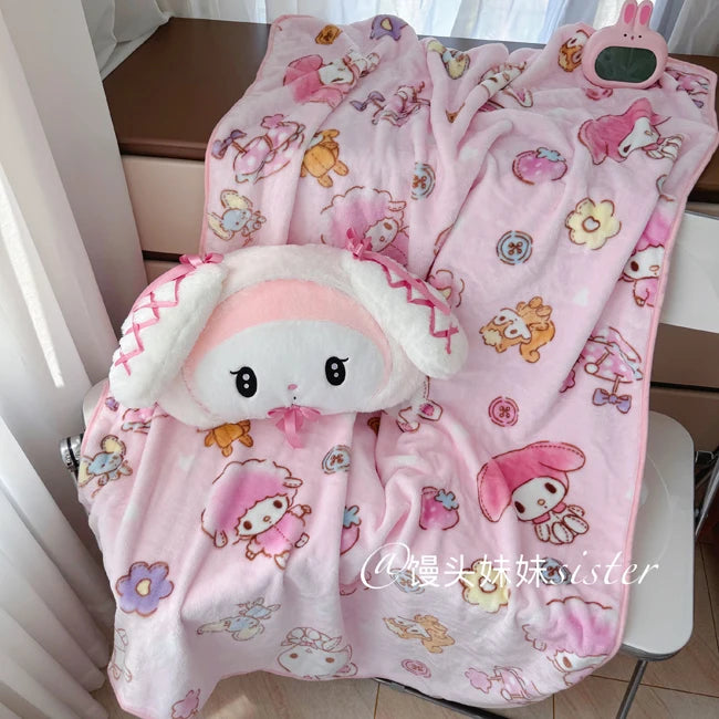 Sanrio Lolita My Melody Headrest Back Cushion Car Seat Belt Cover Stuffed Anime Kuromi Cuddly Pillow Plushies Xmas Gifts Girl