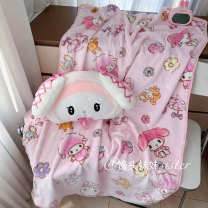 Sanrio Lolita My Melody Headrest Back Cushion Car Seat Belt Cover Stuffed Anime Kuromi Cuddly Pillow Plushies Xmas Gifts Girl