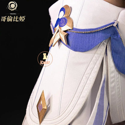 Genshin Impact Columbina Cosplay Costume Wig The Damselette Dress Uniform Headwear Eleven Fatui Harbingers Halloween Women Girls