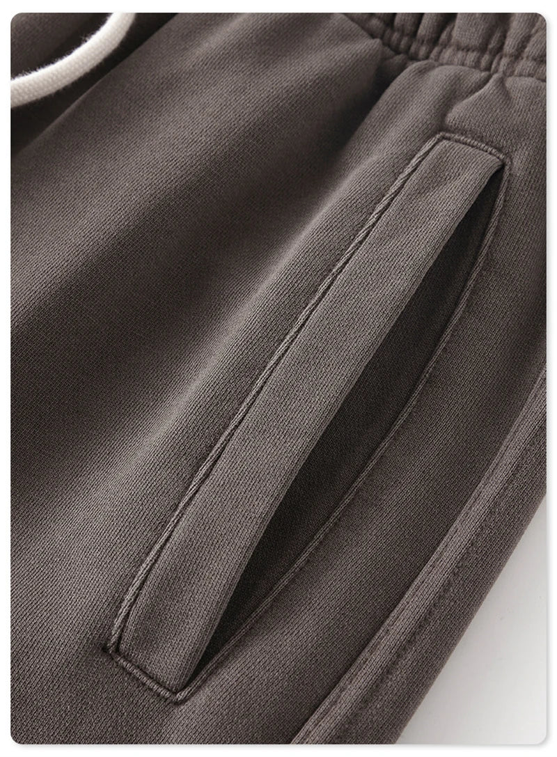 ZODF 2023 Spring Men 380gsm Washed Cotton Pants American Retro Unisex Loose Edge Oversized Straight Trousers Streetwears HY0537