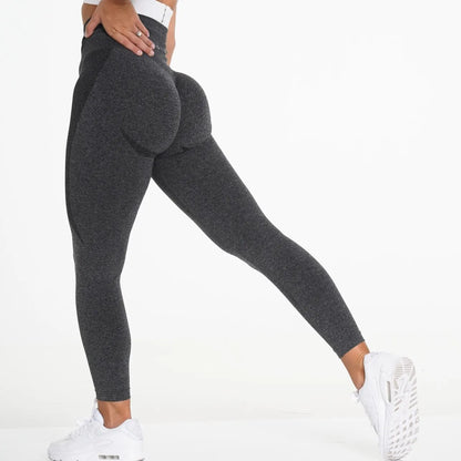 Women High Waist Seamless Yoga Leggings Butt Lift Curves Fitness Workout Tights Elastic Gym Training Pants - Dark Gary