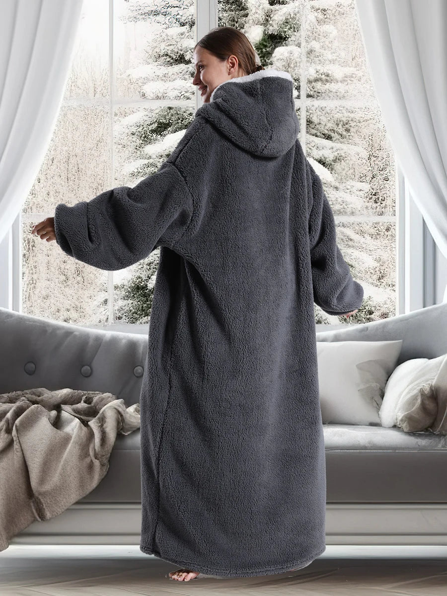Women Hoodies Autumn Winter Extra Long Oversized Loungewear Clothes Couple Hoody Pajamas Warm Blanket Hoodie Plush Men Homewear