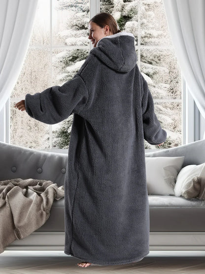 Women Hoodies Autumn Winter Extra Long Oversized Loungewear Clothes Couple Hoody Pajamas Warm Blanket Hoodie Plush Men Homewear