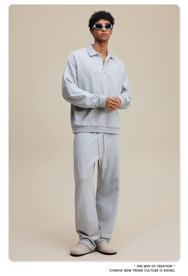 ZODF Casual 2025 Autumn 445gsm Sweatshirt For Man Unisex Turn Down Collar Solid Fleece Pullovers Winter Coats HY1111