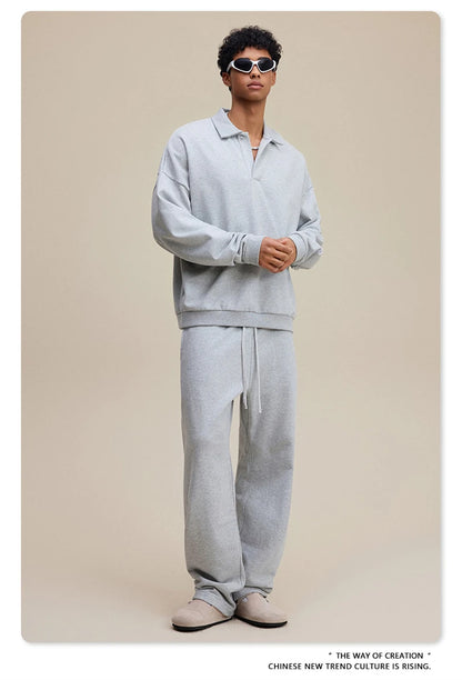 ZODF Casual 2025 Autumn 445gsm Sweatshirt For Man Unisex Turn Down Collar Solid Fleece Pullovers Winter Coats HY1111