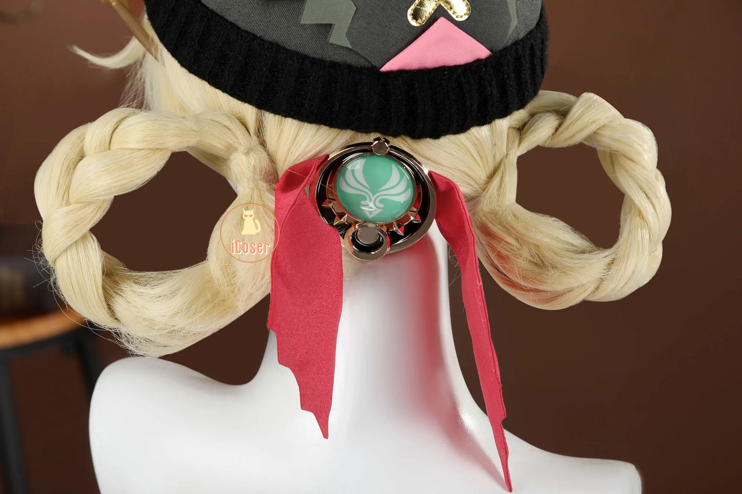 Genshin Impact Jahoda Cosplay Costume Wig Uniform Cloak Hat Glasses Headwear Outfit Halloween Party for Women Girls Props iCoser