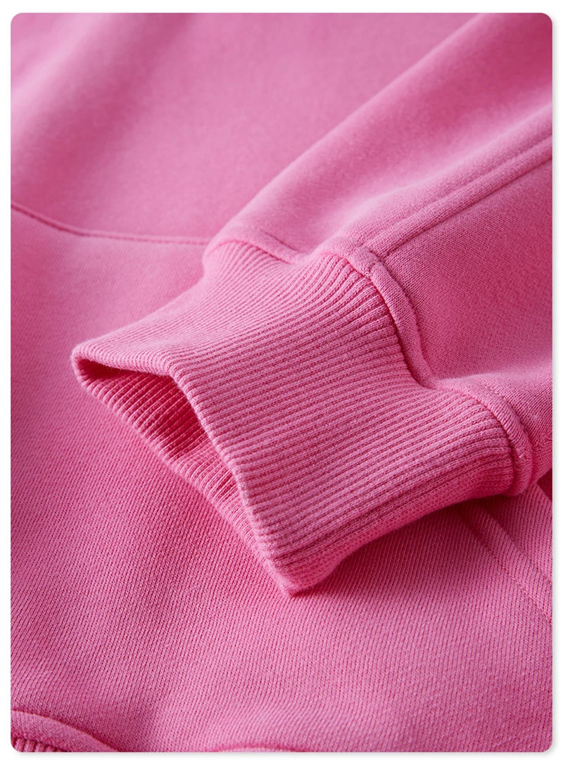 ZODF Chic Sexy Women Super-short Fleece Cropped Hoodies Girl Female Hip Hop Loose 345gsm Solid Hooded Pullover Streetwear HY0340