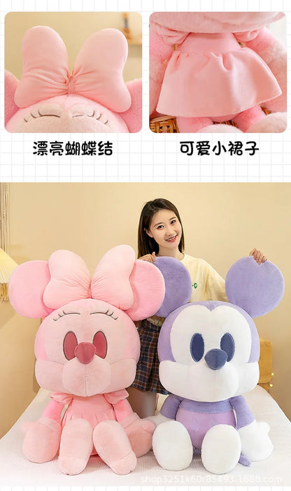 65/85/110cm Super Big Size Mickey Minnie Mouse Kawaii Anime Plush Stuffed Doll Disney Cartoon Plush Pillow Children Holiday Gift