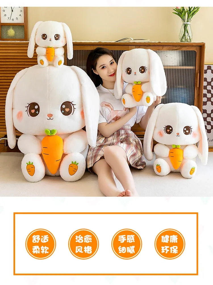 Radish Rabbit Doll Plush Toy Cute Doll Soft Stuffed Animal Sleeping Pillow Cushion Christmas Gifts for Kids and Girls