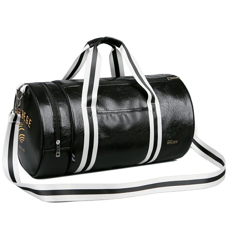 The Codex PU Leather Gym Bag Travel Tote Duffle for Men Sports Fitness Business Casual Weekend Outdoor Shoulder Handbag