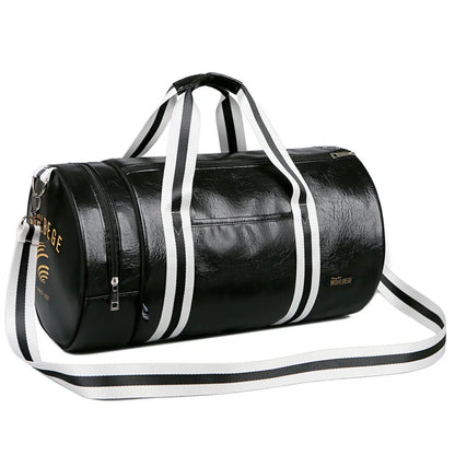 The Codex PU Leather Gym Bag Travel Tote Duffle for Men Sports Fitness Business Casual Weekend Outdoor Shoulder Handbag