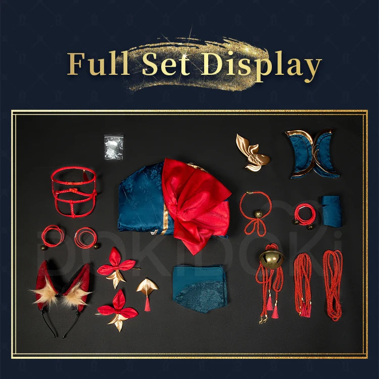 IN STOCK Ahrii Cosplay Costume Game Cosplay DokiDoki-R Ahrii Skin Sexy Women Dress The Nine-Tailed Fox Ears Halloween Costume