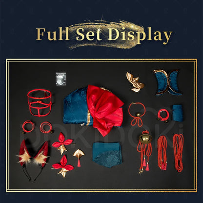 IN STOCK Ahrii Cosplay Costume Game Cosplay DokiDoki-R Ahrii Skin Sexy Women Dress The Nine-Tailed Fox Ears Halloween Costume