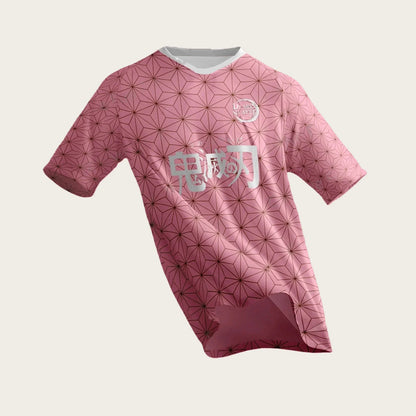 New Football Jerseys Japanese Anime Bandai Demon Slayer Tanjiro Nezuko T-shirt Sporty Street Loose for Men  Children Christmas