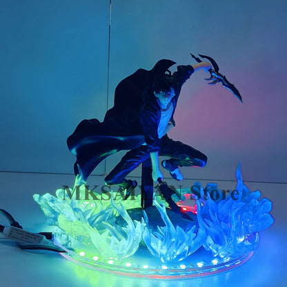 Anime Solo Leveling Sung Jinwoo Excite Motions Action Figure Toys DIY Atmosphere Lamp PVC Model Collection Figurine