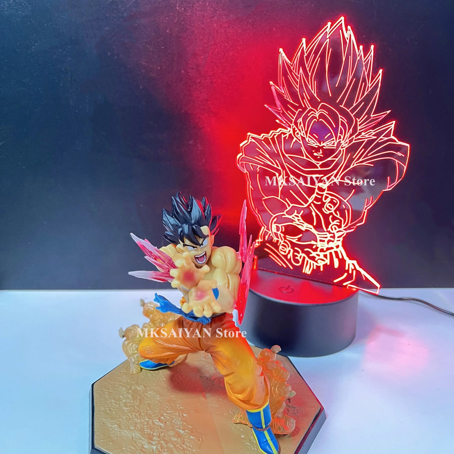 Dragon Ball Z Anime Figure Toys Son GOKU Kaiouken Action Figurine PVC Model Collection LED For Child Birthday Gift