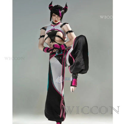 SF6 Juri Han Cosplay Costume Set Polyester Women