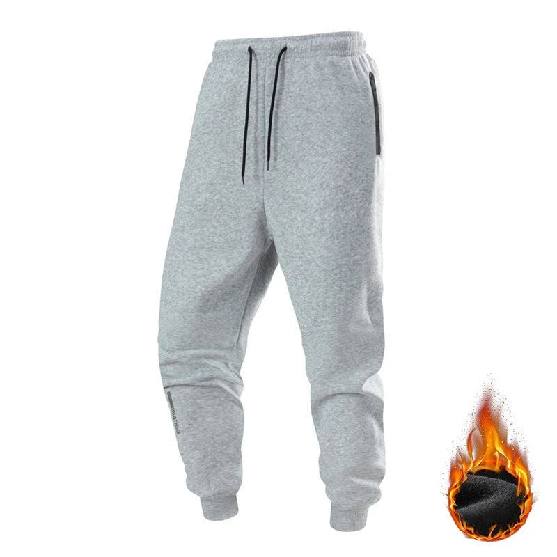 Chrlck Men’s Unisex Winter Fleece Sweatpants Warm Running Jogging Sport Trousers Elastic Waist Thick