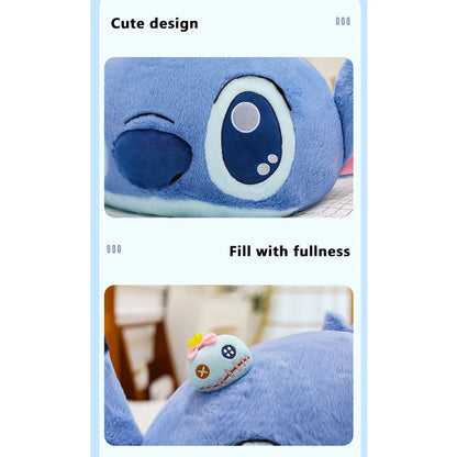 55/80cm Disney Lilo and Stitch Pillow Plush Toy Cartoon Anime Stuffed Kawaii Scrump Stich Doll Plushie Kids Birthday Xmas Gifts