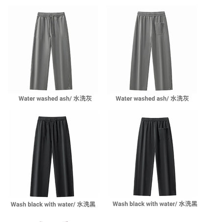 ZODF Retro High Street 420gsm Cotton Straight Pants For Man Unisex Loose Fit Distressed Sport Trousers Sweatpants HY0051