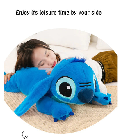 Disney Lilo and Stitch Plush Toys Prone Cute 55/80cm Anime Stich Doll Stuffed Plushie Angel Pillow Soft Gift for Children Kawaii