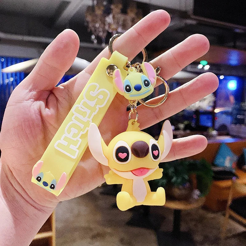Disney Stitch Keychain Cartoon Cute Lilo & Stitch Keyrings,Durable Anime Keychains for Women Men Kids,Multi-Color Gift Ornaments