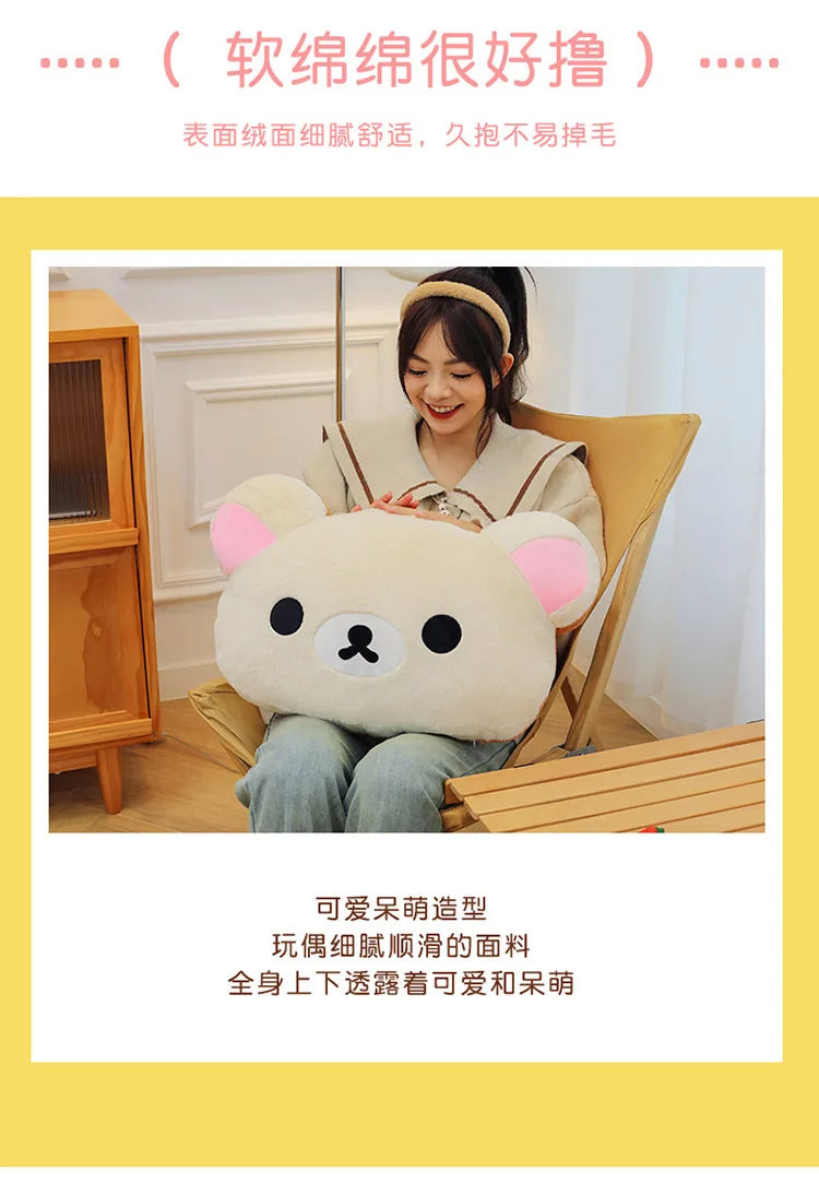 75CM Big Size Rilakkuma Kawaii Cartoon Anime Plush Stuffed Doll Room Decoration Plushies Pillow Cute Peluche Ornaments Gifts