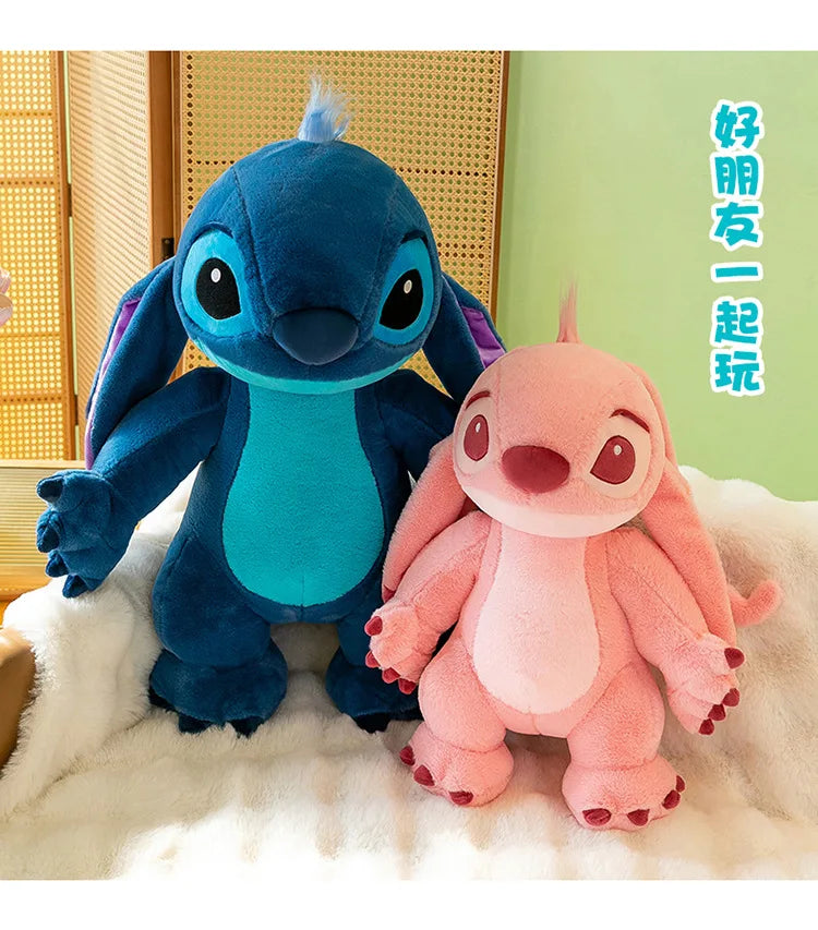 50/70/90cm Super Big Size Stitch Disney Anime Plush Stuffed Doll Angel Decoration Plushies Children Pillow Ornament Holiday Gift