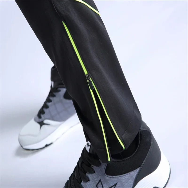 Running Pants for Men and Women Sports Football Training Jogging Gym Fitness with Zipper Pockets