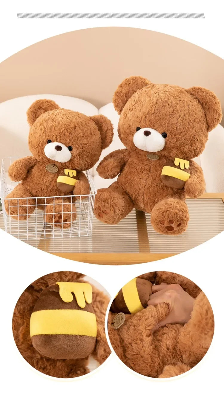 Hot 30-50CM Kawaii Cartoon Anime Honey Pot Teddy Bear Animal Doll Cute Plush Toy Children's High Quality Stuffed Toy Pillow