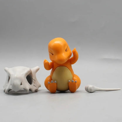 Charmander Wear A Cubone Helmet Anime Figure Model Gk Statue Boys Collection Desktop Decoration Ornament Toys Gifts