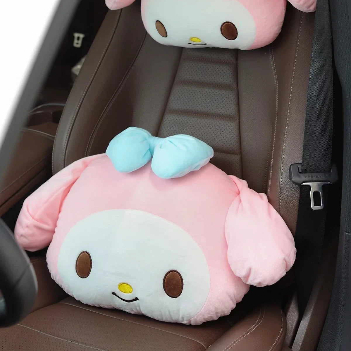 Kuromi My Melody Pillow Stuffed Anime Kuromi Car Headrest Safety Seat Belt Cover Cushion Cartoon Car Decoration Girl Gifts