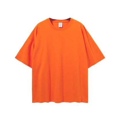 ZODF Trendy 2025 Men Basic Solid Cotton T-Shirts Unisex Male 190gsm Summer Loose Comfortable Soft Tees Shirt Streetwears HY0040