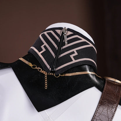 Wuthering Waves Augusta Cosplay Costume Wig Dress Uniform Headwear Earrings Christmas Halloween Party for Women Girls Role Play