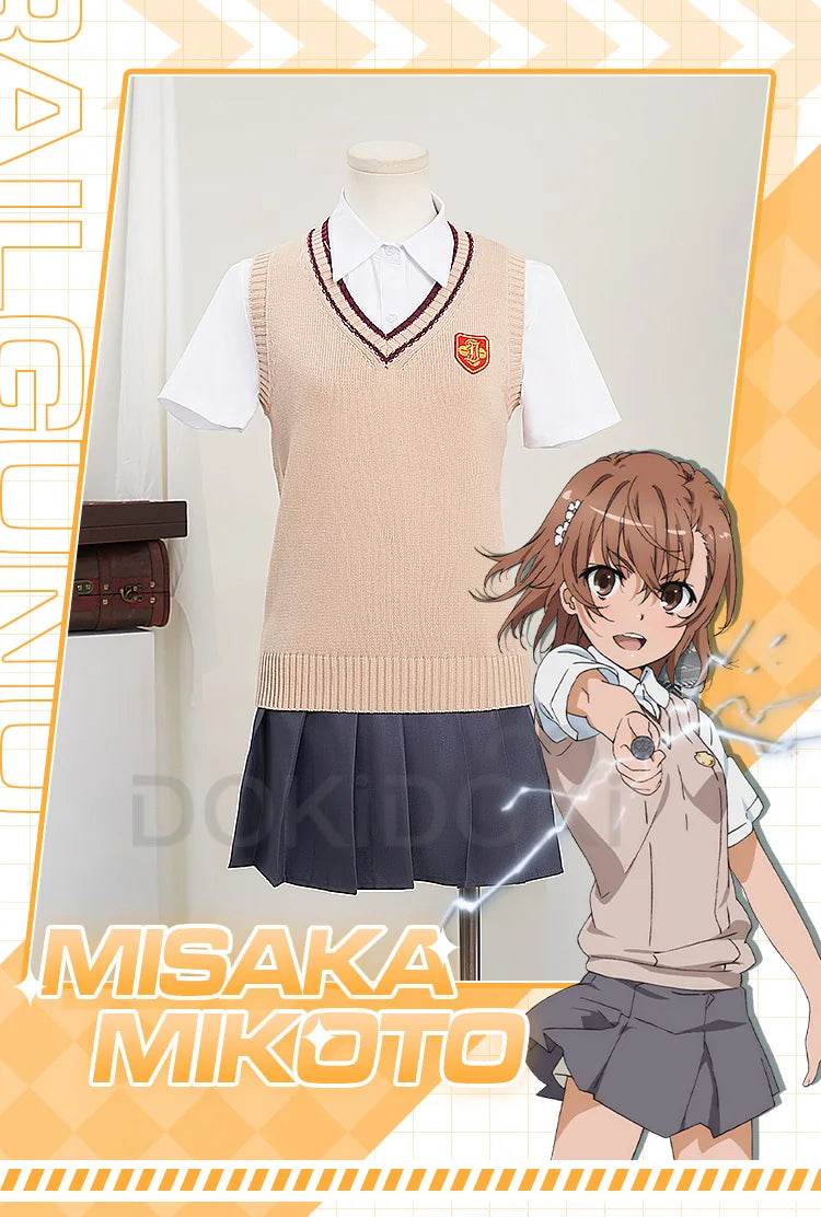 Misaka Mikoto/ Shirai Kuroko Cosplay Anime Toaru Kagaku no Railgun DokiDoki-R Cosplay Costume Tokiwadai Middle School Uniform