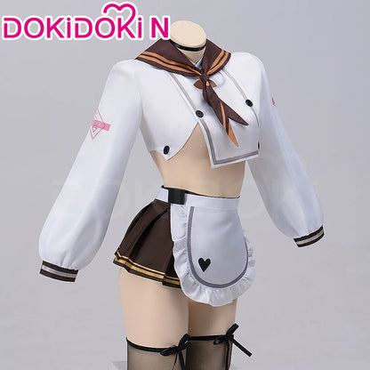 IN STOCK Bureido Cosplay Costume Game【S-3XL】DokiDoki-N Women Sexy White Dress Bureido Maid Costume Plus Size