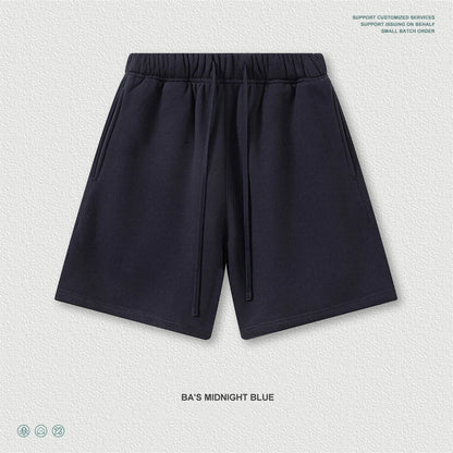 ZODF Trendy 2025 Autumn Winter Men Warm Soft Fleece Shorts Unisex Casual Hip Hop 345gsm Solid Shorts Brand Bottoms HY1173