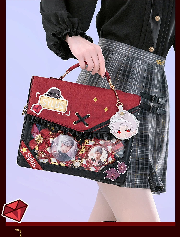 IN STOCK Sylus Cosplay Doujin Bag Game Love and Deepspace DokiDoki Sylus Itabag Red Black School Bag Cosplay Prop