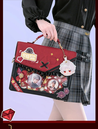 IN STOCK Sylus Cosplay Doujin Bag Game Love and Deepspace DokiDoki Sylus Itabag Red Black School Bag Cosplay Prop