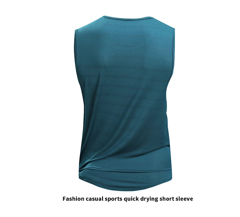 Chrlck Men’s Quick Drying Running Vest Breathable Mesh Sleeveless Gym Fitness Tank Top