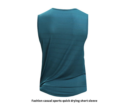 Chrlck Men’s Quick Drying Running Vest Breathable Mesh Sleeveless Gym Fitness Tank Top
