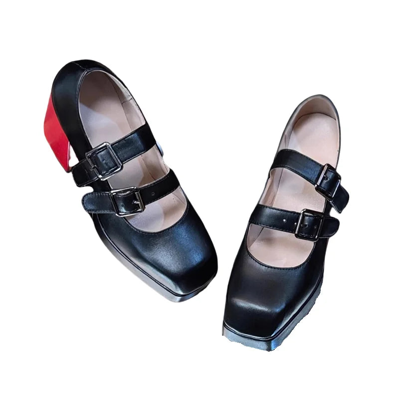 UWOWO  Game Zenless Zone Zero Cosplay /ZZZ Cosplay Ellen Joe Maid Cosplay Shoes Black Red High Heel Shoes Size 35-45