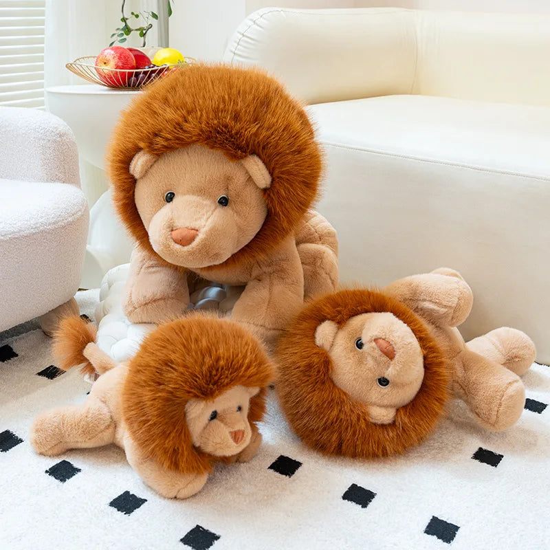 Super Soft Lion Plush Toy Sitting Or Lying Down Stuffed Animal Cuddly Animal Lion Plushies Huggble Pillow Cushion Boy Girl Gift