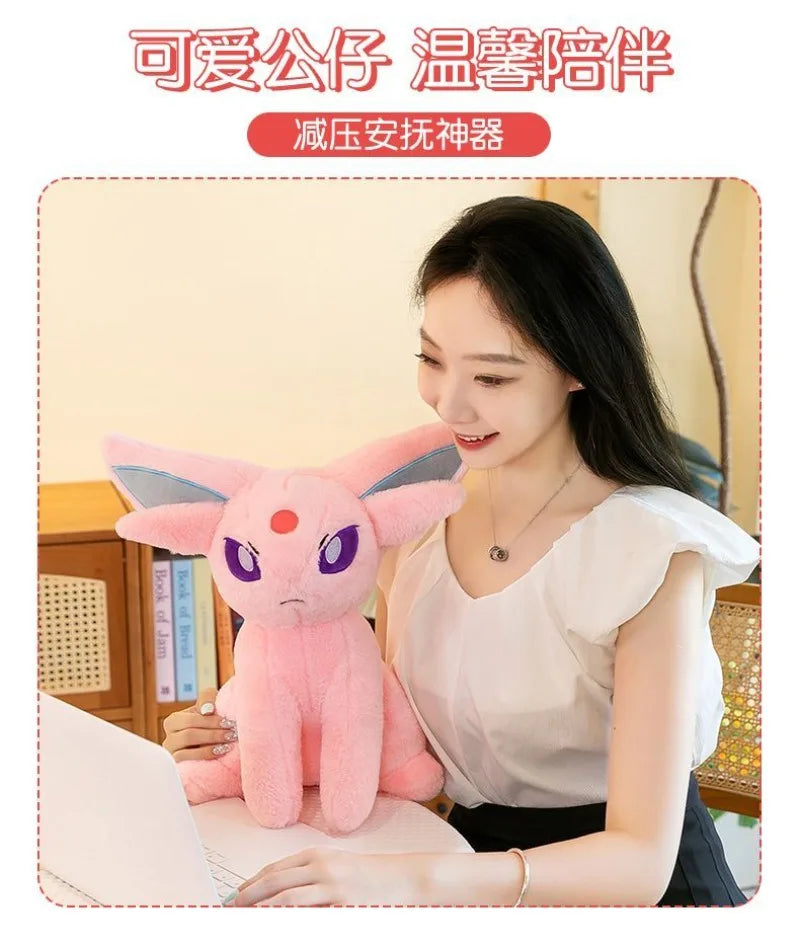 40/55/70cm Big Size Pokémon Espeon Plushies Kawaii Cartoon Anime Ornament Peluche Comfortable Soft Doll Children's Toy Gifts