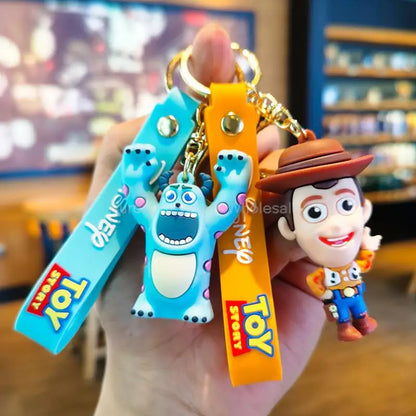 Anime Disney Keychain Mickey Mouse Minnie Toy Story Keyring Ornament Cartoon kawaii Key Chain Car Pendant Kids Toys Gifts