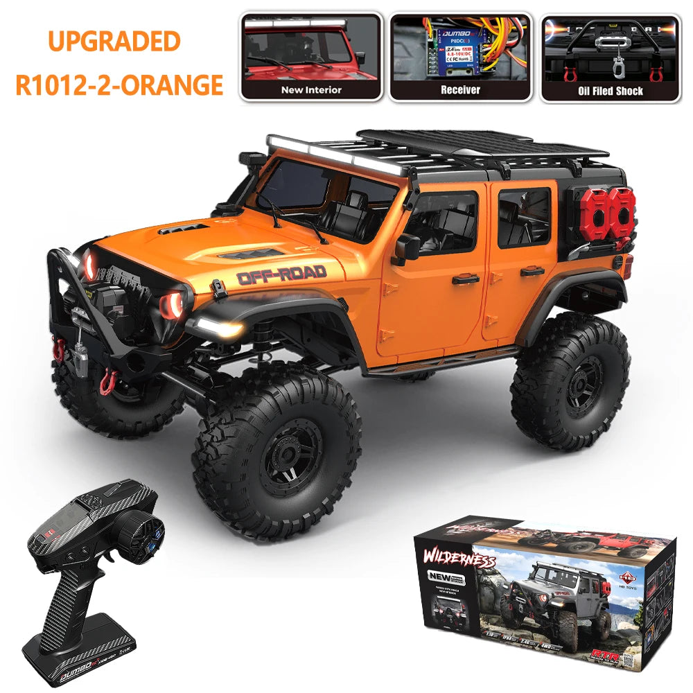 1/10 Scale HB RTR R1011 4WD Remote Control Rock Crawler Truck with LED Lights 2.4G Full Proportional Off-Road Climbing