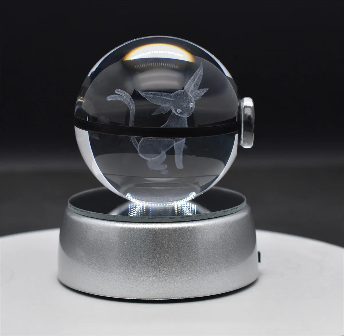 Pokemon 3D Crystal Ball Glastrier Charizard Eternatus Froakie Anime Game Pokeball Led Night Light Base Birthday Gift Home Decora