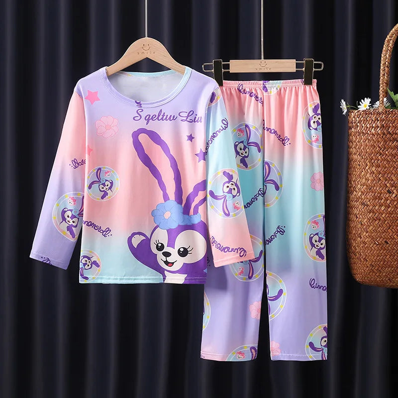 MINISO Disney Kids Pajamas Boys Pyjama Sets Long Sleeve Frozen Princess Elsa Winnie the Pooh Child Clothing Toddler Girl Pijamas